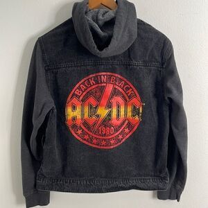 AC\DC Jean jacket.  Size Medium.  Cotton jacket with drawstring hood.